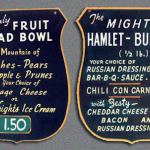 Hamburger Hamlet old menu
